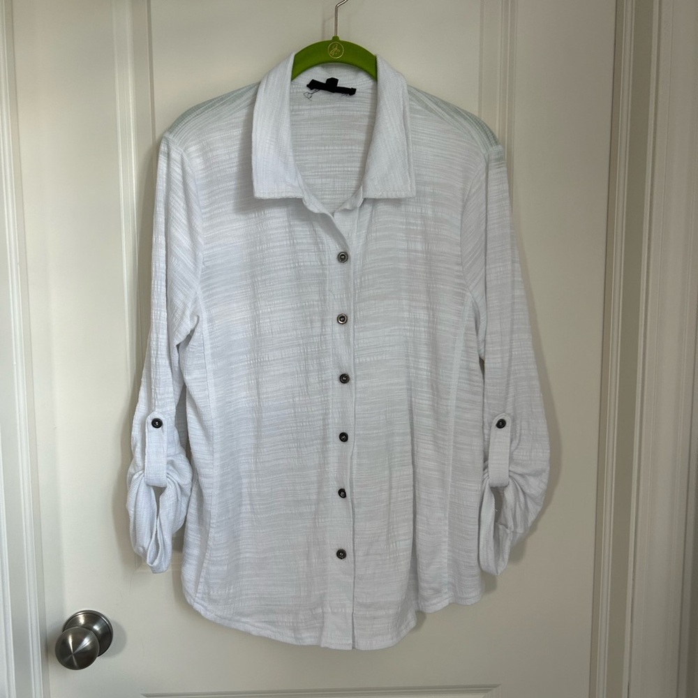 Gauze White Button-Up Shirt